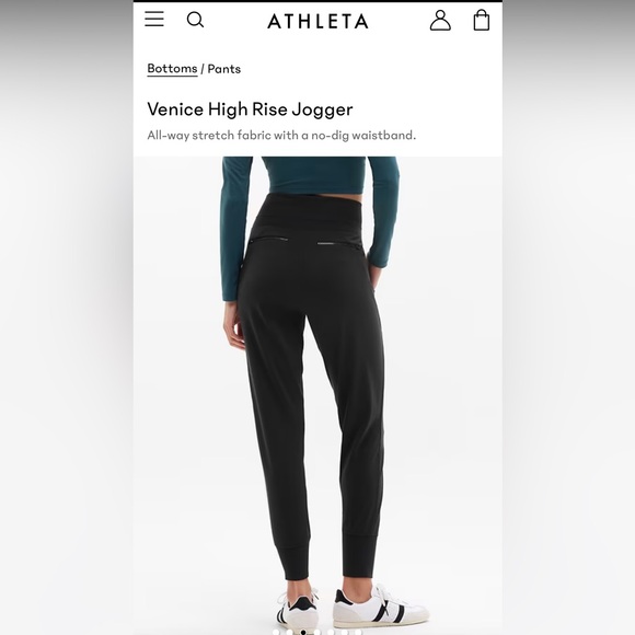 Athleta Black Venice High Rise Jogger in Size Large - Picture 2 of 15